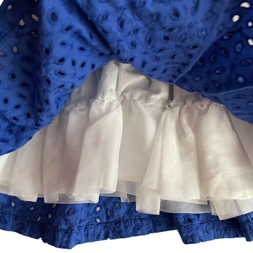 THE Children's Place Blue Eyelet Dress Size 6-9 Months